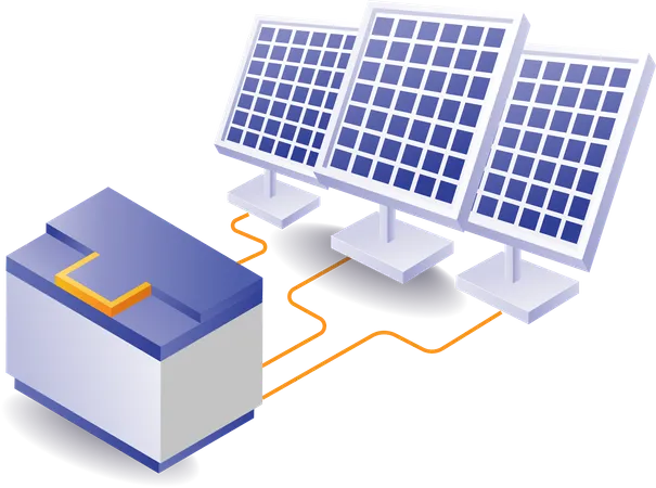 Carregando gerador de energia solar  Ilustração
