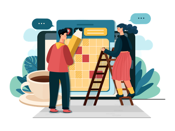 Gerenciamento de agenda on-line  Illustration