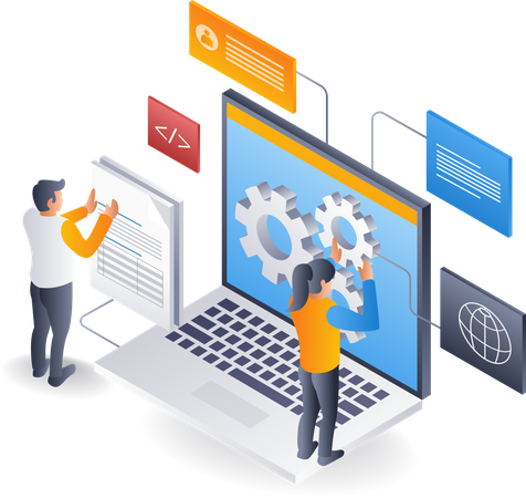 Gerenciamento de configuração de desenvolvimento empresarial  Ilustração