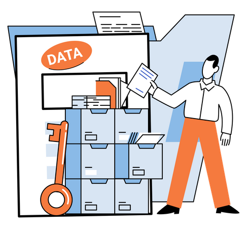 Gerenciamento de dados e privacidade  Ilustração