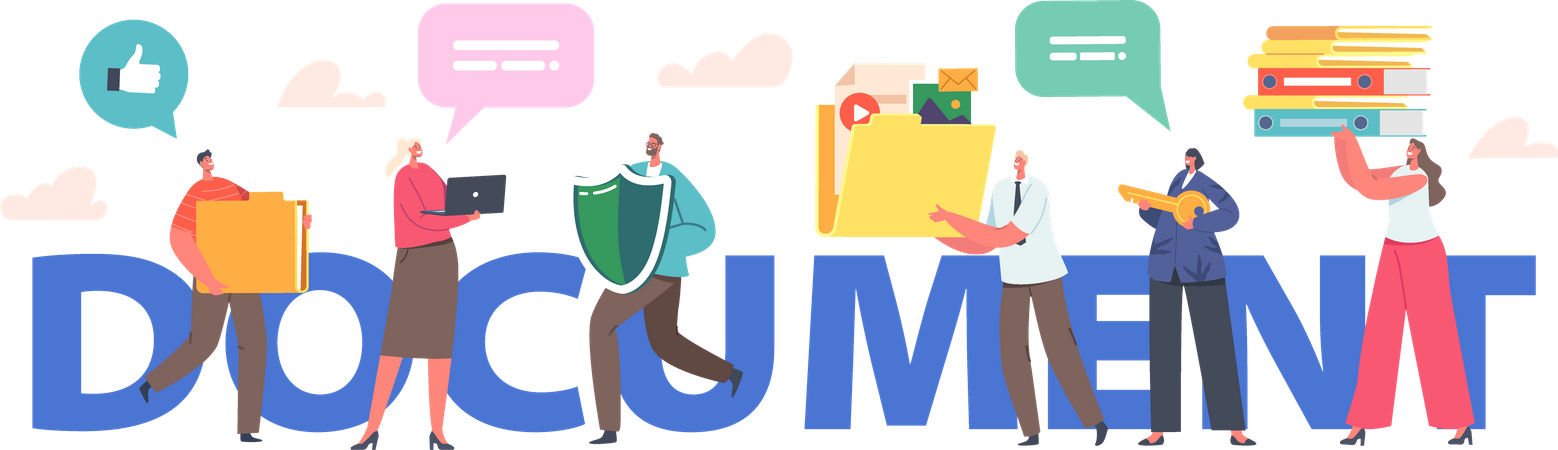 Gerenciamento de documentos empresariais  Illustration