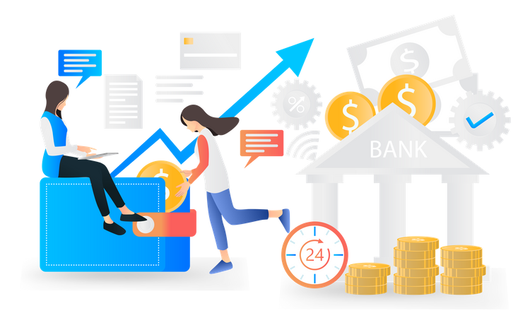 Gestão financeira on-line  Ilustração