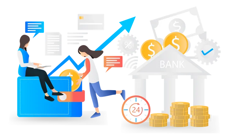 Gestão financeira on-line  Ilustração