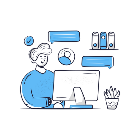 Gerenciamento de fluxo de trabalho on-line  Illustration