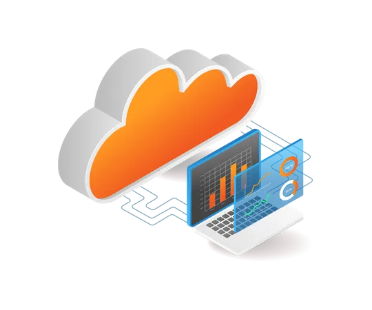 Gerenciamento do programa de dados de análise de servidor em nuvem  Ilustração