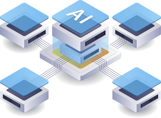 Gerenciamento de rede de inteligência artificial  Ilustração