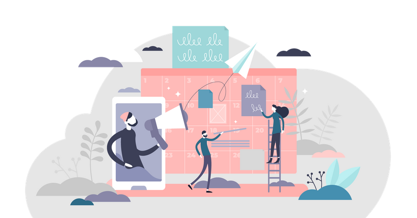 Gerenciamento de tarefas de marketing  Illustration