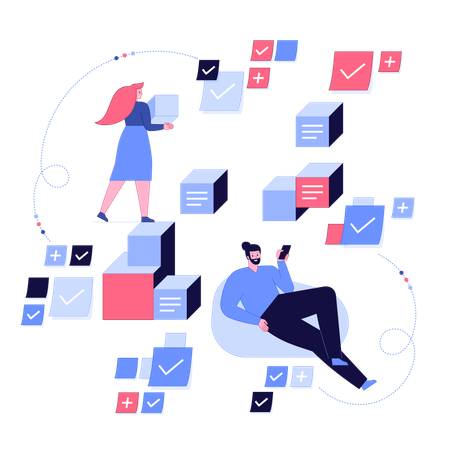 Gerenciamento de tarefas de negócios  Illustration