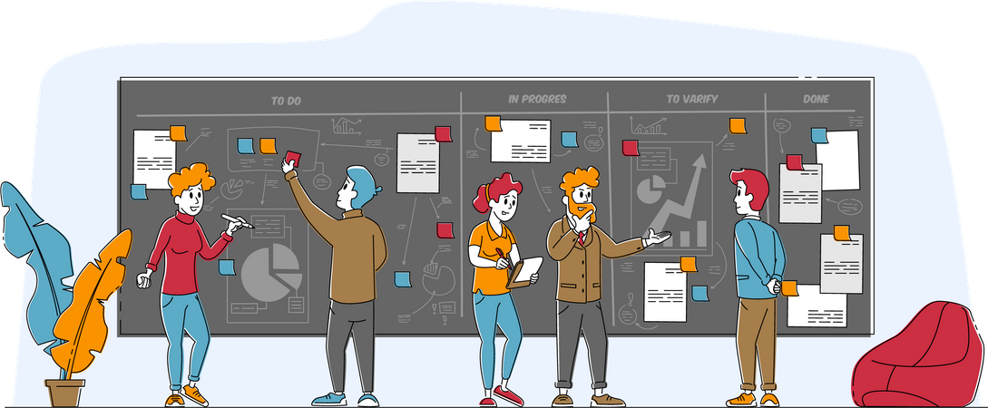 Gerenciamento de tarefas por equipe  Illustration