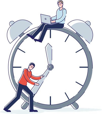 Gerenciamento de tempo por funcionário  Illustration