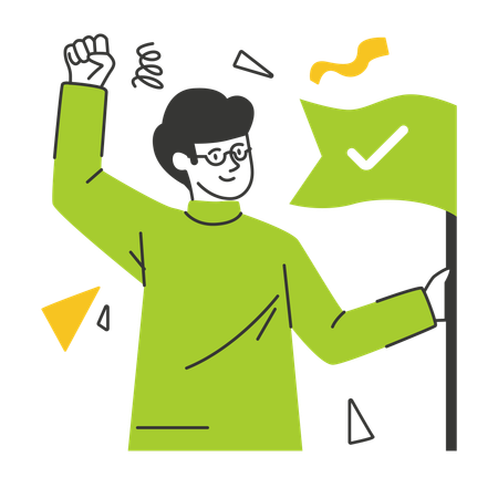 Gerente celebra el éxito  Illustration