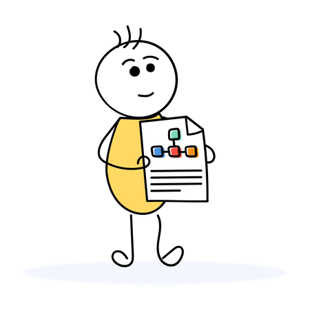 Gerente de empresa com estratégia de projeto  Ilustração