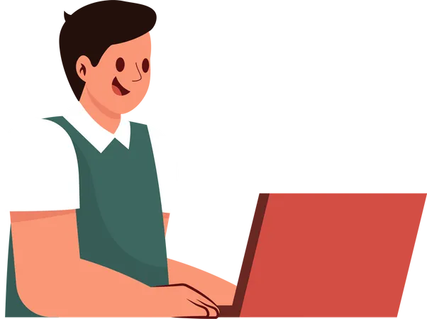 Gerente de inventário masculino trabalhando no laptop  Ilustração