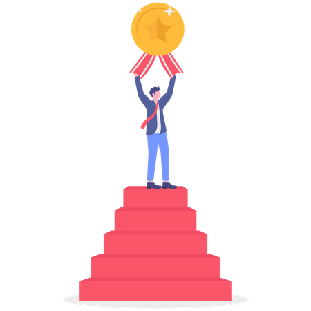 Gerente de negócios conquista prêmio de funcionário  Ilustração