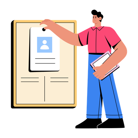 Gerente de RH contratando novo funcionário  Ilustração