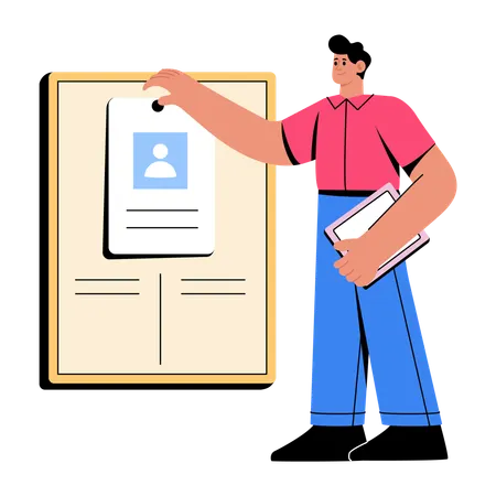 Gerente de RH contratando novo funcionário  Ilustração