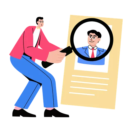Gerente de RH fazendo recrutamento de emprego  Ilustração