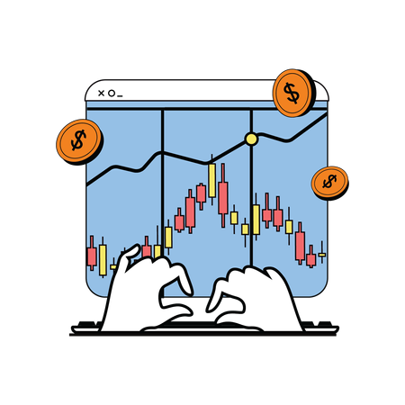 Gerente financeiro analisando o gráfico financeiro da empresa  Ilustração