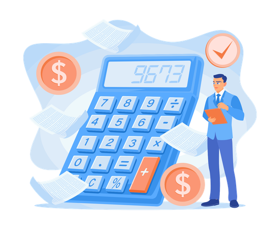 Os gerentes financeiros calculam as finanças da empresa e tomam decisões financeiras  Ilustração