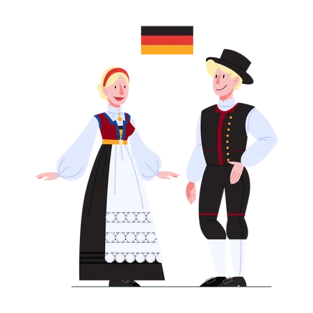 German citizen in national costume  Illustration