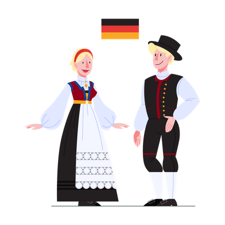 German citizen in national costume  Illustration