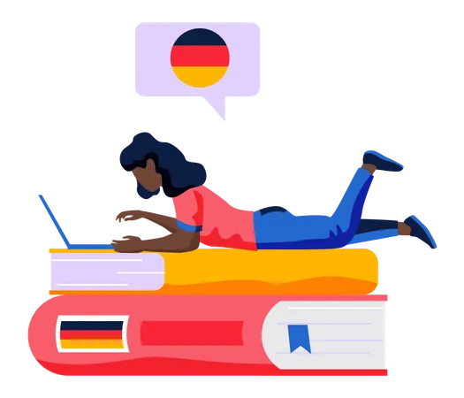 German language courses Illustration