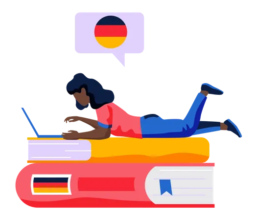 German language courses  Illustration