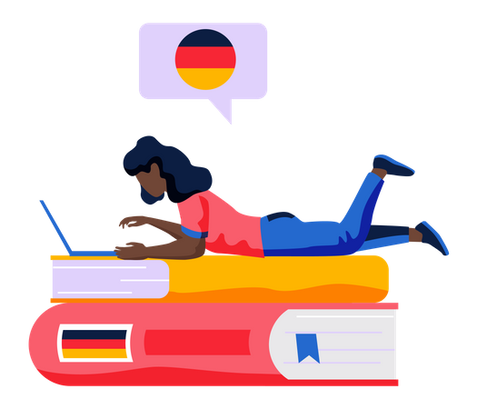 German language courses  Illustration