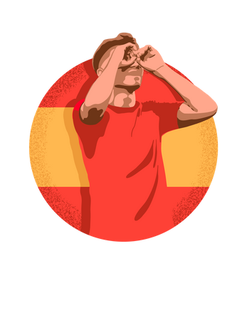 German soccer player celebrating goal  Illustration