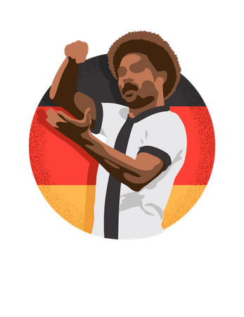 German soccer player celebrating  Illustration