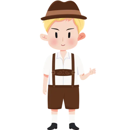 Germany  Dirndl dan Lederhosen  Illustration