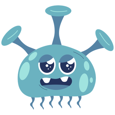Germen alienígena triste azul  Ilustración
