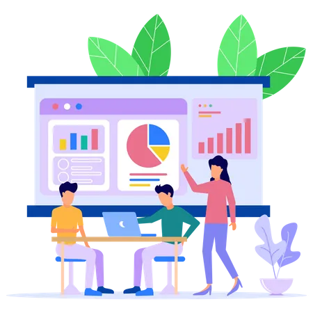 Geschäft, das Daten analysiert  Illustration