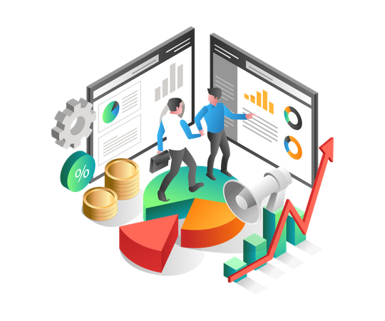 Geschäftsanalysedaten  Illustration