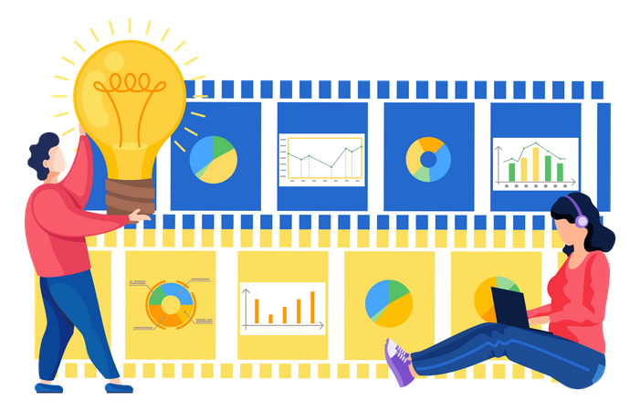 Geschäftsanalyseidee  Illustration