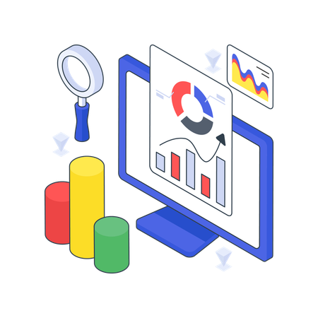 Geschäftsbericht und Analysediagramm  Illustration