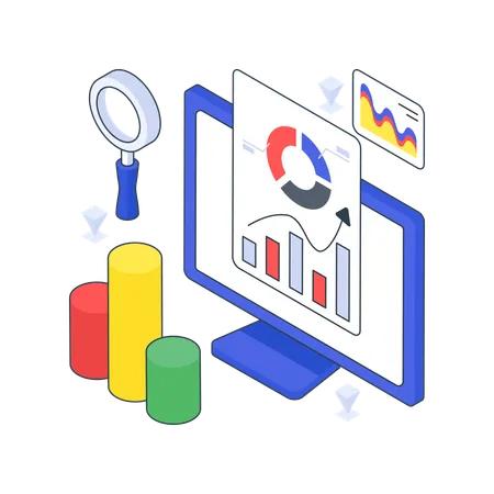 Geschäftsbericht und Analysediagramm  Illustration