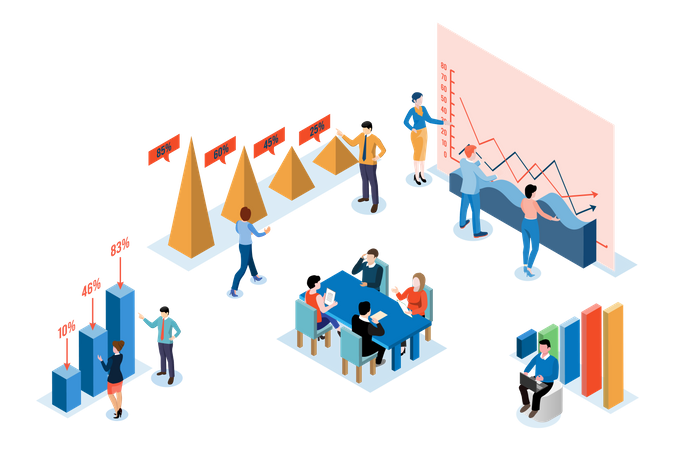 Darstellung von Geschäftsdaten  Illustration