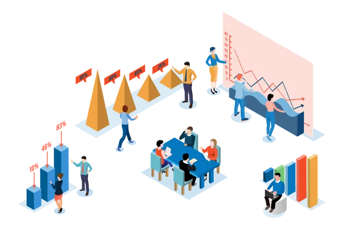 Darstellung von Geschäftsdaten  Illustration