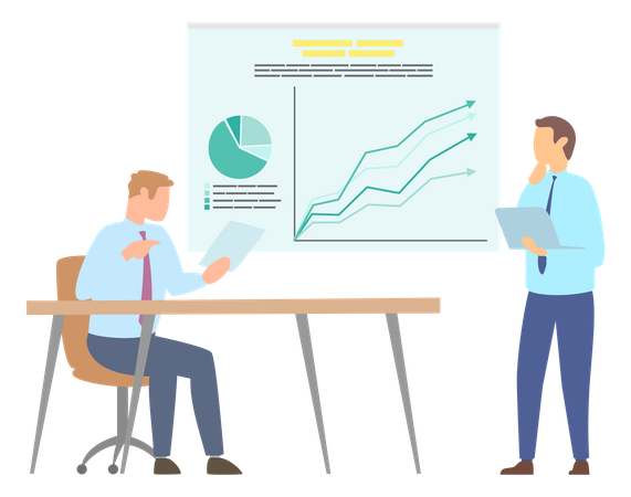 Geschäftsdatenpräsentation  Illustration