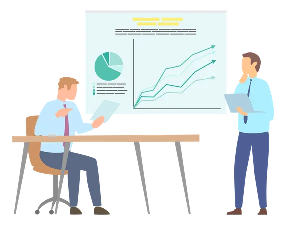 Geschäftsdatenpräsentation  Illustration