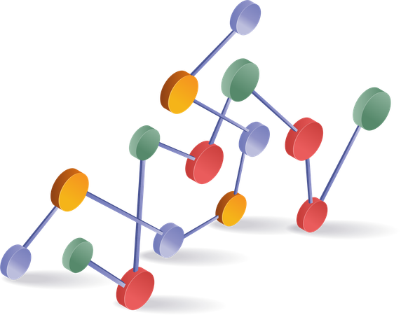 Netzwerk zur Analyse von Geschäftsentwicklungsdaten  Illustration