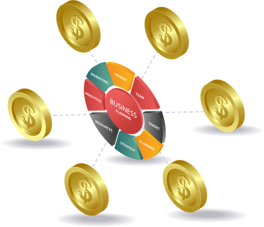 Finanzmechanismen für Unternehmen  Illustration