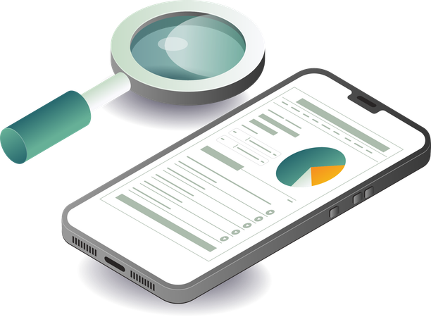 Geschäftsforschungs- und Analysebericht zum Thema Mobilgeräte  Illustration