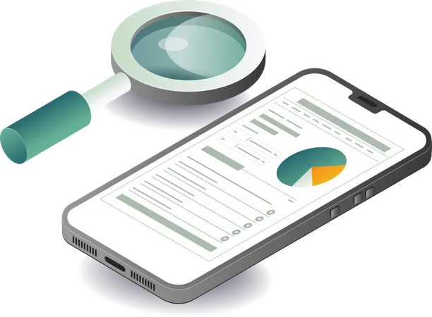 Geschäftsforschungs- und Analysebericht zum Thema Mobilgeräte  Illustration