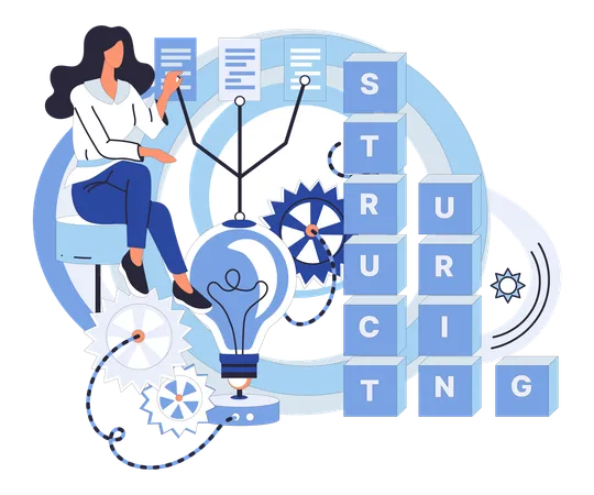 Geschäftsfortschritte durch strategisches Workflow-Management  Illustration