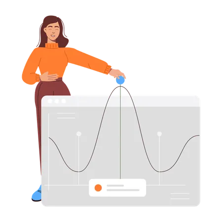 Geschäftsfrau macht Datenanalyse  Illustration