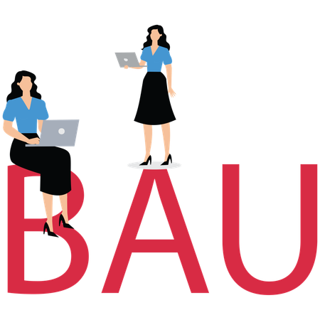 Geschäftsfrau die am laptop arbeitet  Illustration