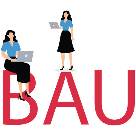 Geschäftsfrau die am laptop arbeitet  Illustration