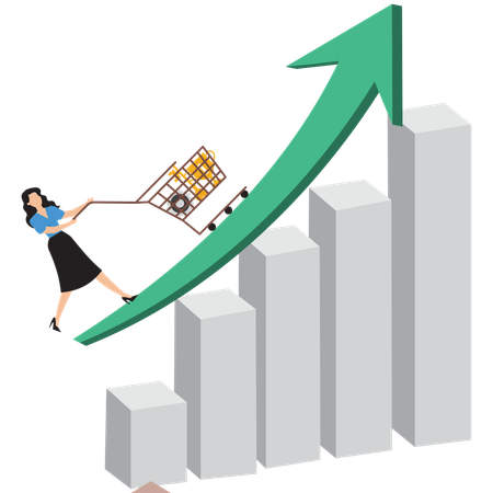 Geschäftsfrau arbeitet an der Entwicklung persönlicher Fähigkeiten  Illustration